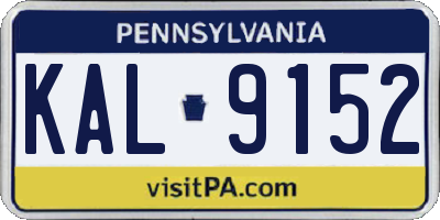 PA license plate KAL9152