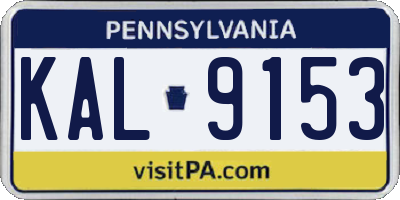 PA license plate KAL9153