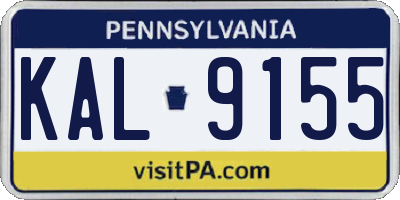 PA license plate KAL9155