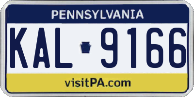 PA license plate KAL9166