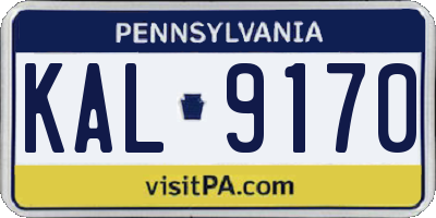 PA license plate KAL9170