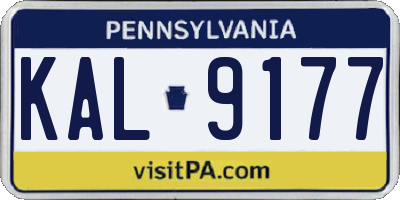 PA license plate KAL9177