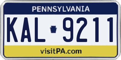 PA license plate KAL9211