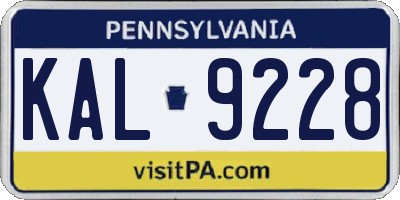 PA license plate KAL9228
