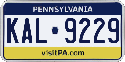 PA license plate KAL9229
