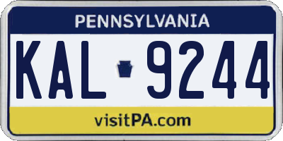 PA license plate KAL9244