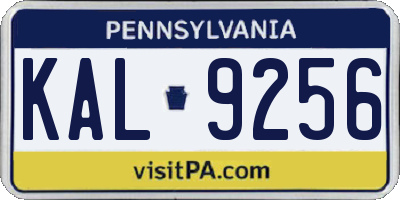 PA license plate KAL9256