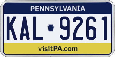 PA license plate KAL9261