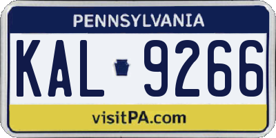 PA license plate KAL9266
