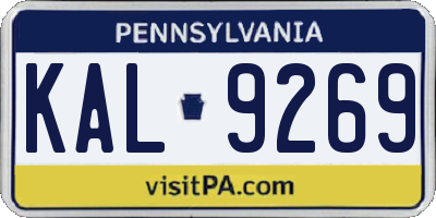 PA license plate KAL9269