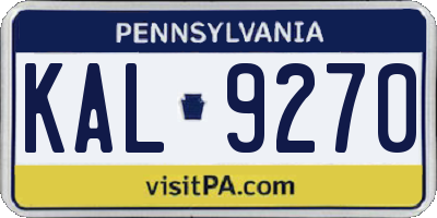 PA license plate KAL9270