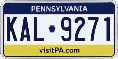 PA license plate KAL9271