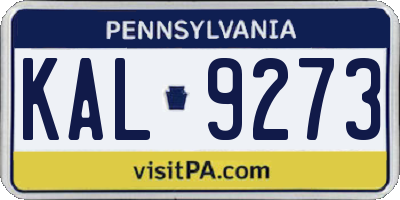 PA license plate KAL9273