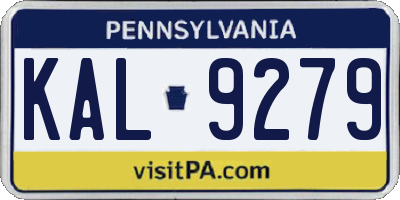 PA license plate KAL9279