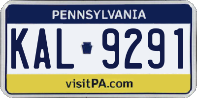 PA license plate KAL9291