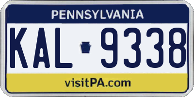 PA license plate KAL9338