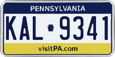 PA license plate KAL9341