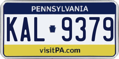 PA license plate KAL9379