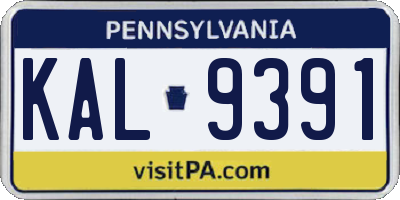 PA license plate KAL9391