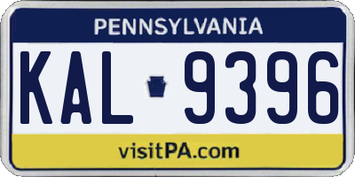 PA license plate KAL9396