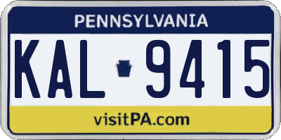 PA license plate KAL9415