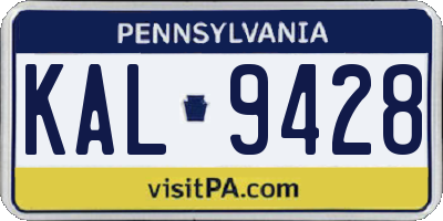 PA license plate KAL9428
