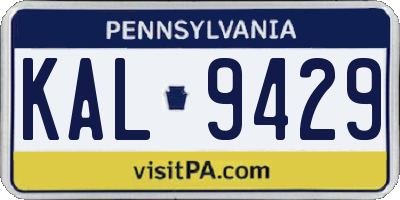 PA license plate KAL9429