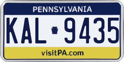 PA license plate KAL9435