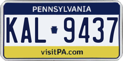 PA license plate KAL9437