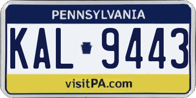 PA license plate KAL9443