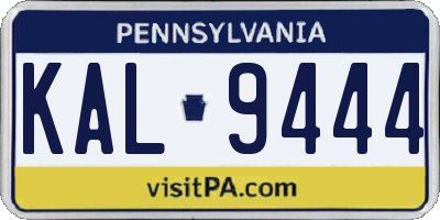 PA license plate KAL9444