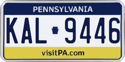 PA license plate KAL9446