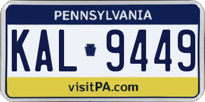 PA license plate KAL9449