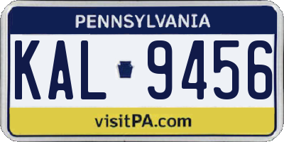 PA license plate KAL9456