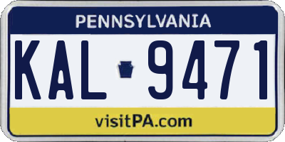 PA license plate KAL9471