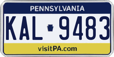 PA license plate KAL9483