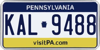 PA license plate KAL9488
