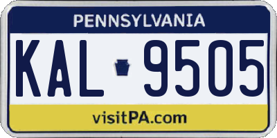PA license plate KAL9505
