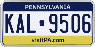 PA license plate KAL9506