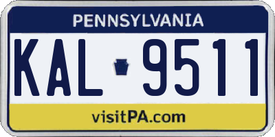 PA license plate KAL9511