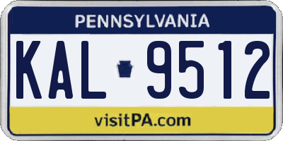 PA license plate KAL9512
