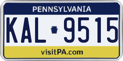 PA license plate KAL9515