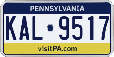 PA license plate KAL9517