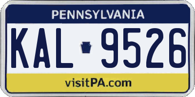 PA license plate KAL9526