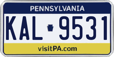 PA license plate KAL9531