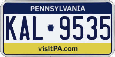 PA license plate KAL9535