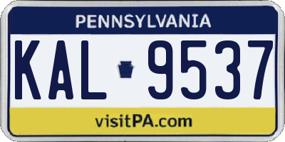 PA license plate KAL9537