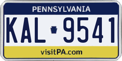 PA license plate KAL9541