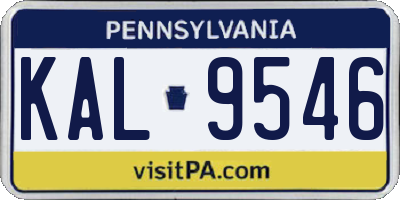 PA license plate KAL9546