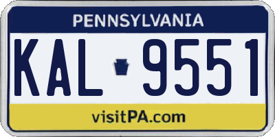 PA license plate KAL9551